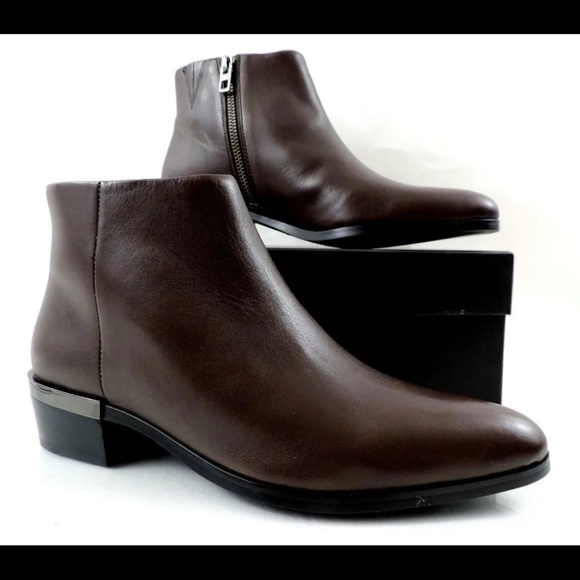 Coach Women's Montana Brown Saddle Soft Vegan Leather Ankle Boots Size8 Booties - Picture 2 of 7